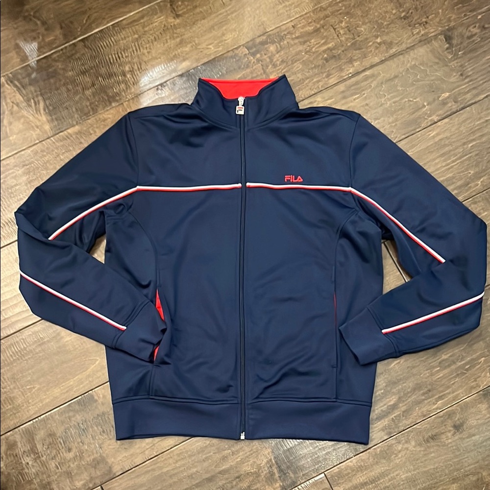 Fila Men's Navy Jacket with Red Accents